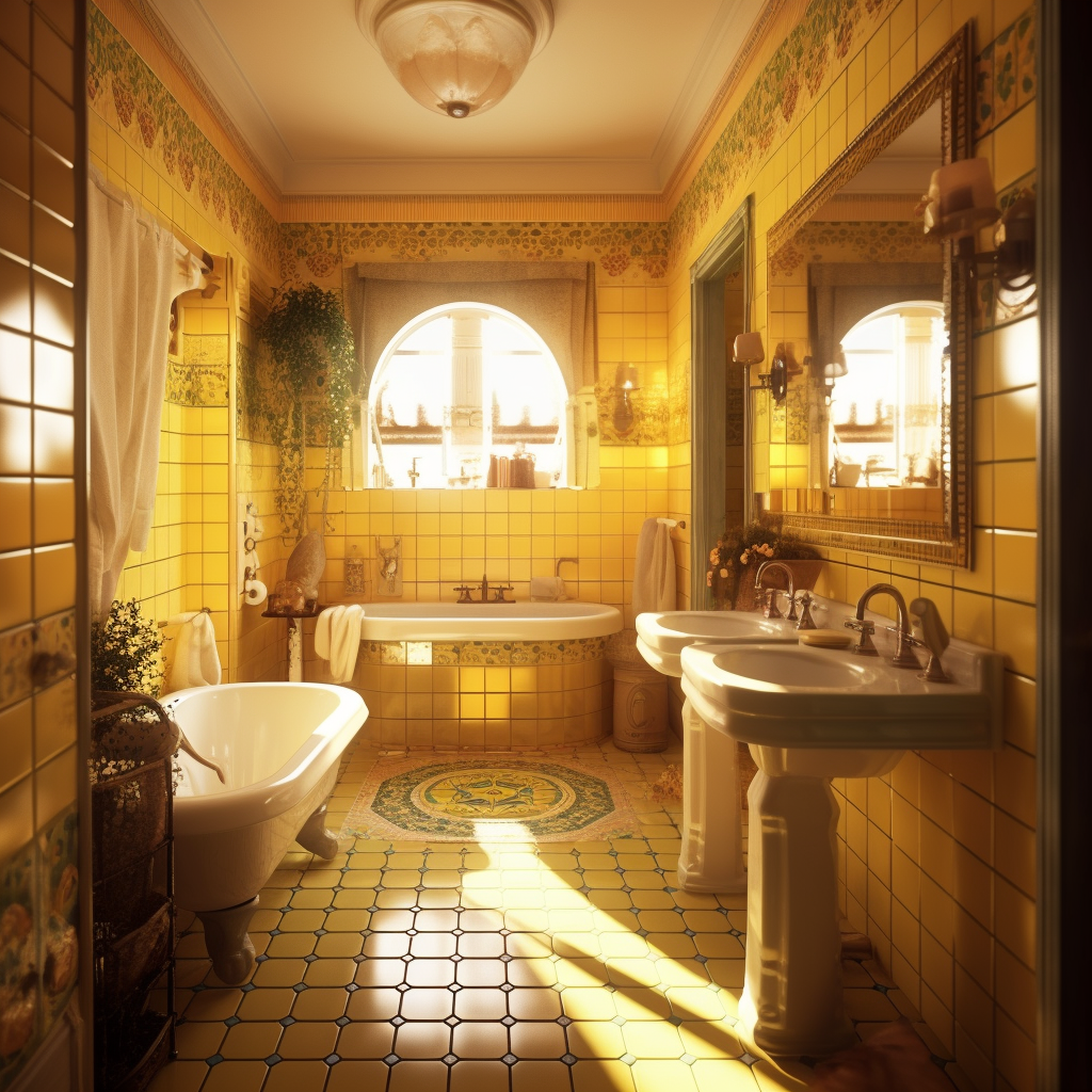 Yellow clean bathroom in Calgary